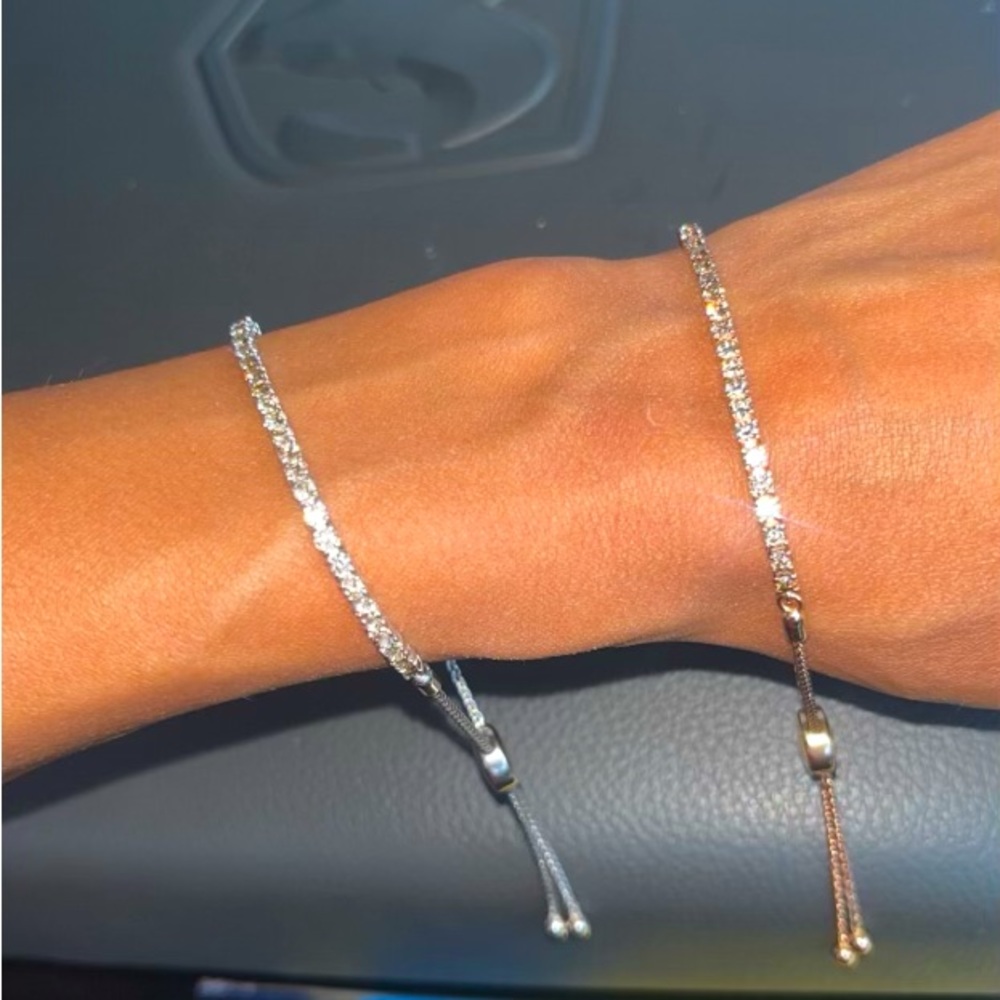 14k Rose Gold And White Gold Levian Tennis Bolo bracelets Gently Worn